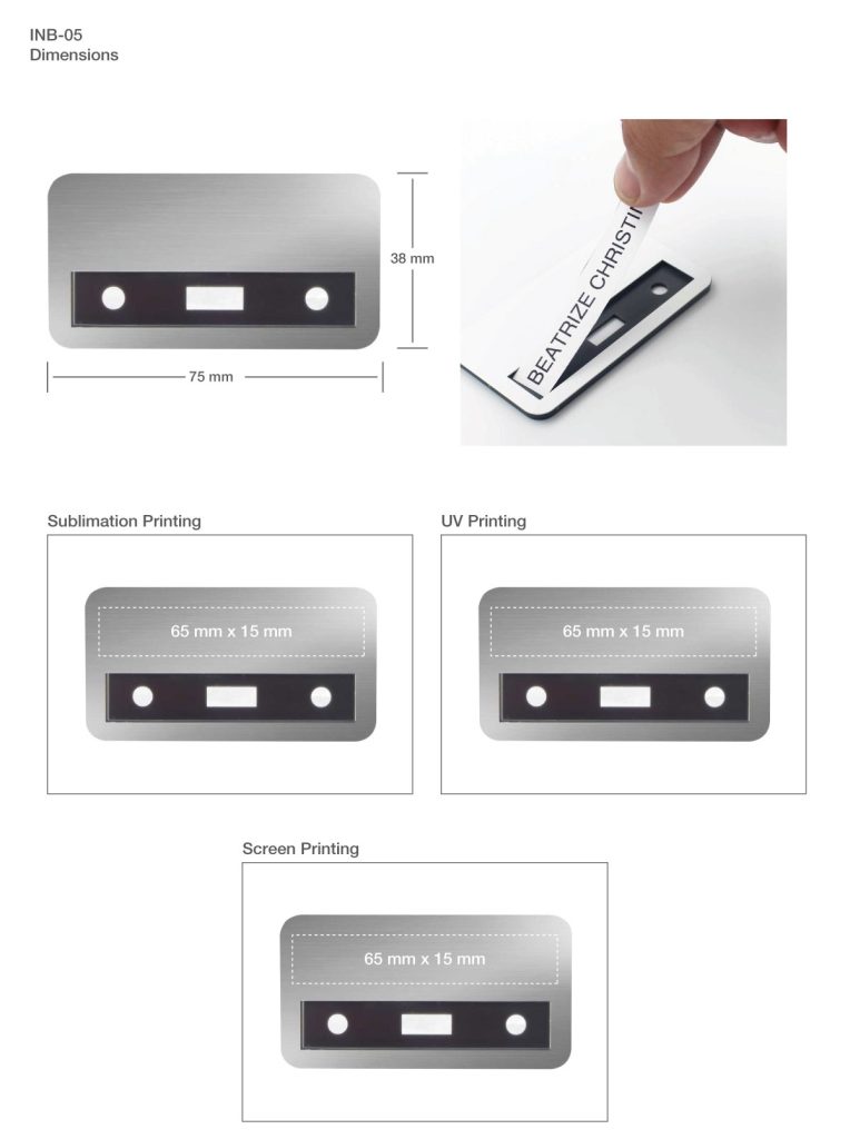 Reusable Name Badges 1 Badge INB 05 Print Details