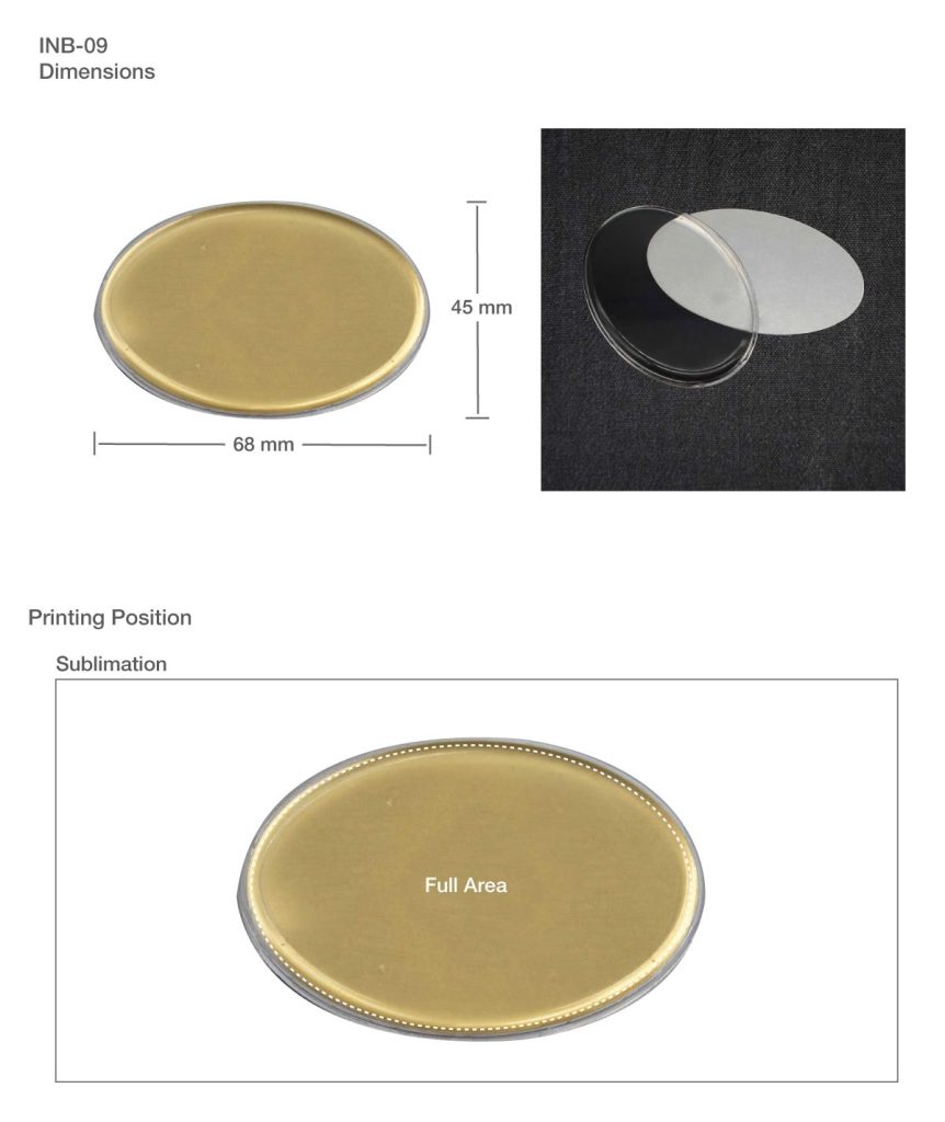 Oval Name Badges with Lens Cover 1 Badges INB 09 Print Details