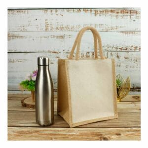 Laminated Cotton Bags with Natural Jute Gusset 10 Oz - Image 4