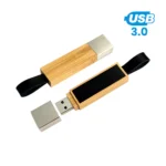 Bamboo LED Logo USB with Strap 64GB V. 3.0