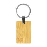 Bamboo & Metal Keychain Rectangle