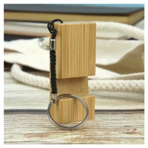 Bamboo Phone Stand Keychain - Image 5
