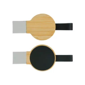 Bamboo Round LED Logo USB with Strap 64GB V. 3.0 - Image 5