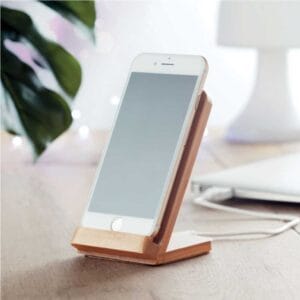 Eco-Friendly Bamboo 10W Wireless Charger Stand - Image 4