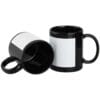 Black Ceramic Mugs with Printable Area