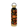 Double Wall SS Bottles with Bamboo Base & Lid 750 ml - Image 2