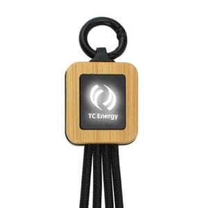 Bamboo Light Up Logo Multi-Charging Cables - Image 2