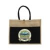Jute Bag with Black Cotton Pocket and Handle - Image 2