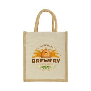 Laminated Cotton Bags with Natural Jute Gusset 10 Oz - Image 2