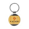 Round Bamboo & Metal Keychains 32mm - Image 2
