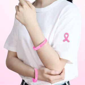 Breast Cancer Awareness Wristbands with Logo - Image 2