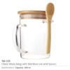 Clear Glass Mug with Bamboo Lid and Spoon - Image 3