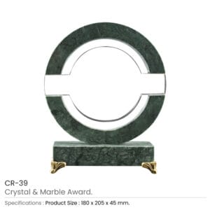 Round Crystal & Marble Awards in Box - Image 3