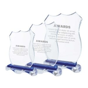 Crystal Awards with Blue Base and Box - Image 2