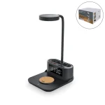 Desk Lamp with 15W Wireless Charger, Clock and Pen Holder