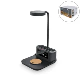 Desk Lamp with 15W Wireless Charger, Clock and Pen Holder