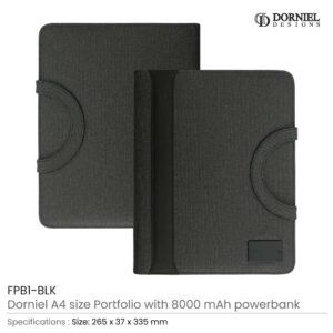 Dorniel Portfolio A4 with Wireless Powerbank 8000mAh & LED Logo - Image 3