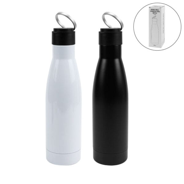 Double Wall SS Bottles, Twist-off Lid, SS Foldable Handle, 500ml