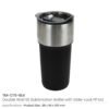 Double Wall SS Tumblers with Slide-Lock PP Lid 591ml - Image 4