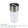 Double Wall SS Tumblers with Slide-Lock PP Lid 591ml - Image 5