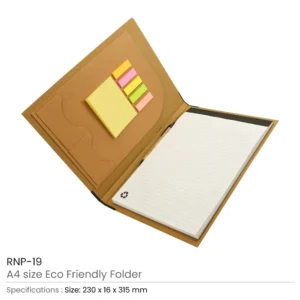Eco-Friendly A4 Folders with Notepad Sticky Note Pen Card Slots - Image 3