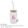 Glass Bottle with Straw and Breast Cancer Awareness Logo - Image 3