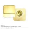 Square Metal Badges with Butterfly Clutch - Image 6