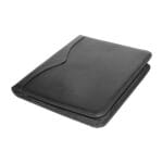 Leather Zipper Portfolio with Memo Pad, Card Slots & Calculator