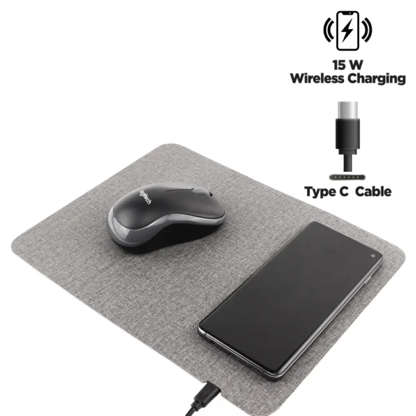Fast Wireless Charging Mousepad in 15W, Foldable Design, Type-C