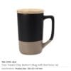 Two-toned Ceramic Mugs with Clay Bottom, Bamboo Lid - Image 5