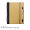 A5 Recycled Spiral Notebook with Stylus Pen & Elastic Band - Image 5