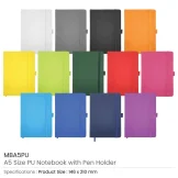 PU Notebook with Pen Holder - Image 3