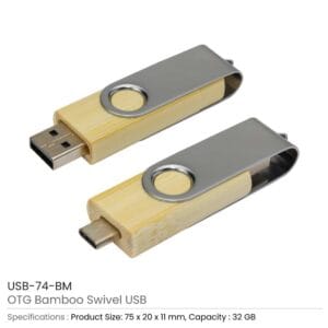 OTG Bamboo Swivel USB 32GB - Image 3