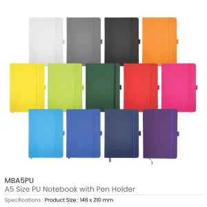 PU Notebook with Pen Holder - Image 5