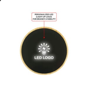 Bamboo Wireless Charger 15W Fast Charging & LED Logo - Image 5