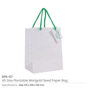Plantable Marigold Seed Paper Bags in A4 Size with Tag - Image 3
