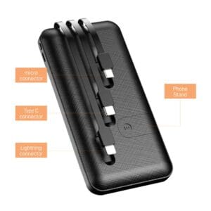 Powerbank with Inbuilt Cables 8000 mAh - Image 4