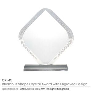 Rhombus Shaped Crystal Awards - Image 3