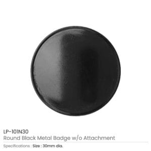 Round Black Metal Badges - Image 3