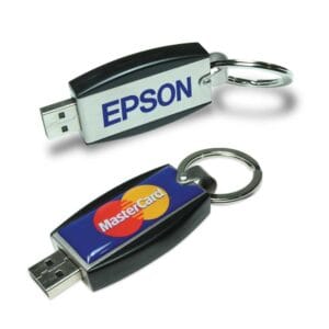 Slide Button USB with Key Holder 4GB - Image 3