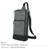 Sling Crossbody Bags in Grey and Black Polyester Material - Image 3