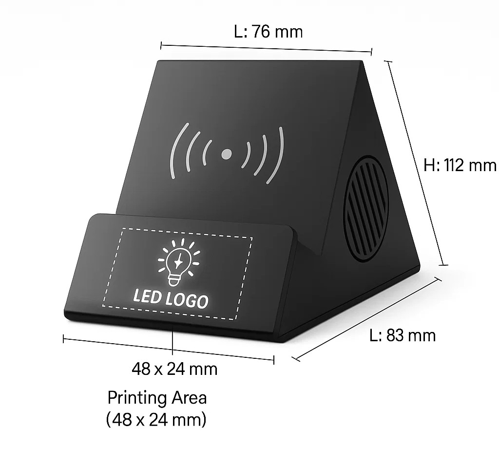 Bluetooth Speaker with Wireless Charger 1 Speaker MS 05 Printing Area Details 2