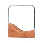 Square Crystal Awards with Wooden Base