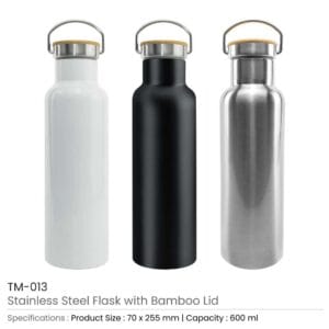 Stainless Steel Bamboo Flask - Image 3
