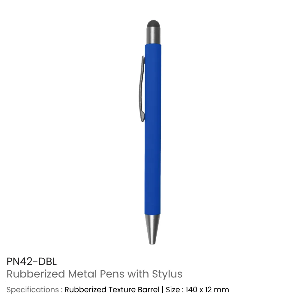 Stylus-Metal-Pen-PN42-DBL Rubberized Stylus Metal Pens - Image 4