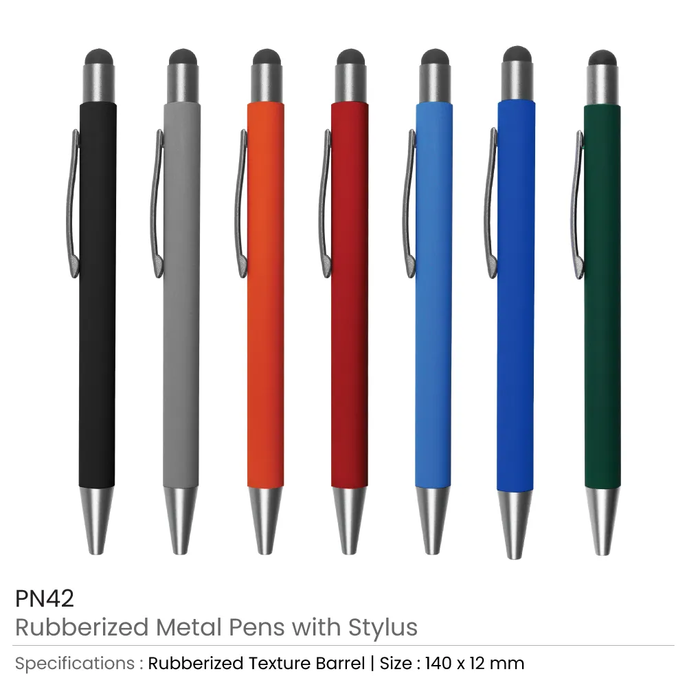 Stylus-Metal-Pen-PN42-Details Rubberized Stylus Metal Pens - Image 3