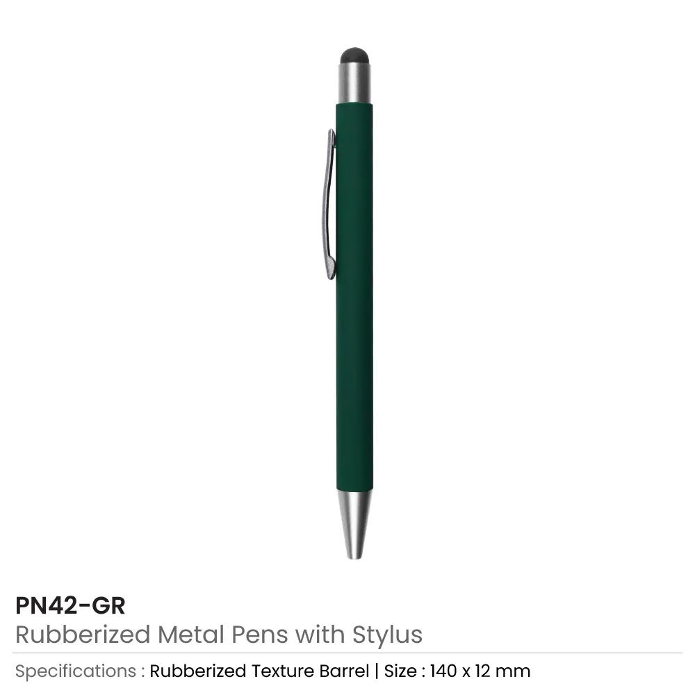 Stylus-Metal-Pen-PN42-GR Rubberized Stylus Metal Pens - Image 10
