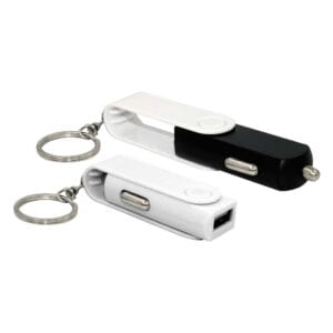 Swivel Car Charger with Keyring - Image 2