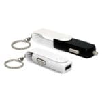 Swivel Car Charger with Keyring