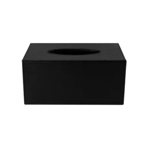 Tissue Box in PU Leather Material Black Color - Image 4